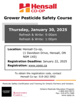 Grower Pesticide Safety Course (Hensall)